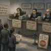 Editorial cartoon of process stopping good ideas